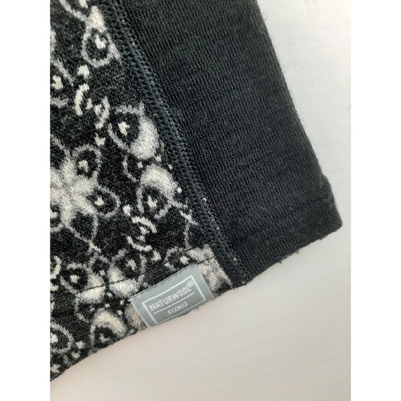 Naturwool Eizniz Women's Black Fair Isle Extra Fine Merino Wool Sweater Top S - Picture 4 of 13